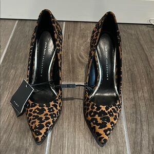 Zara Brown and Black Heels with Sleek Design
